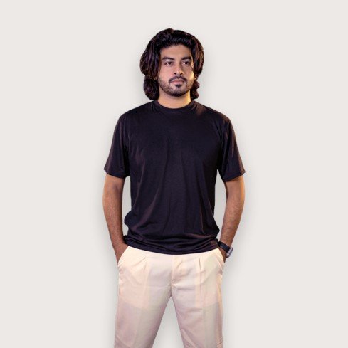 Men's Solid Black T-Shirt