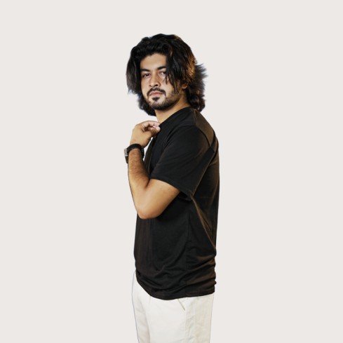 Men's Solid Black T-Shirt