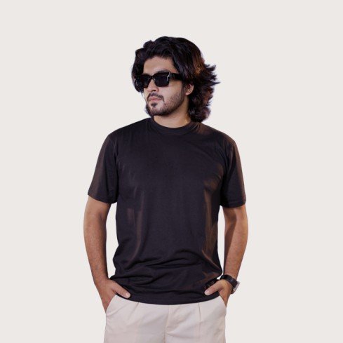 Men's Solid Black T-Shirt