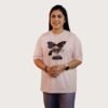 Ladies Drop Shoulder Pink T-Shirt