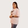 Ladies Drop Shoulder Pink T-Shirt
