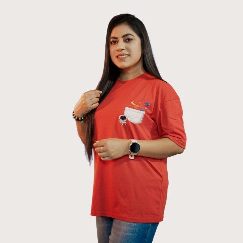 Ladies Drop Shoulder Sceptre Red T-Shirt