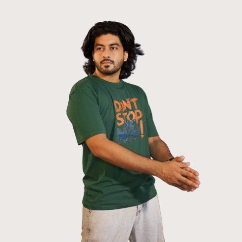 43 Men's Drop Shoulder Green T-Shirt