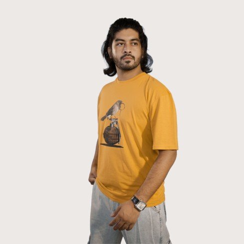 Men’s Drop Shoulder Yellow T-Shirt